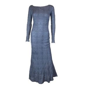 90s Jemima Khan Embroidered Silk Gown